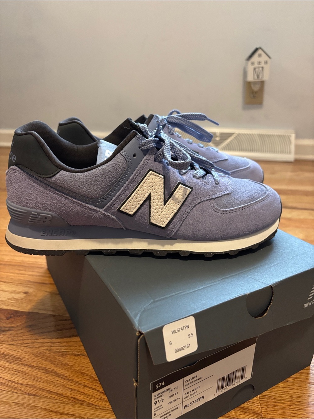 New Balance Lavender Suede Retro Runner with White N Logo